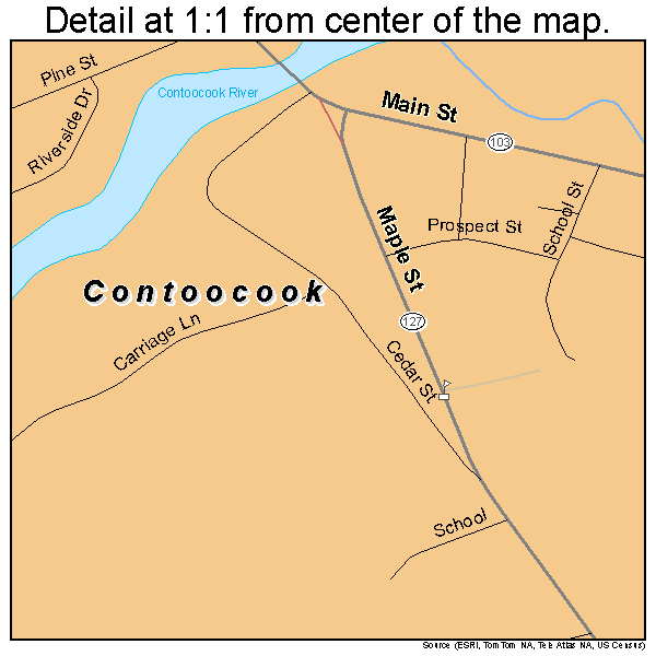 Contoocook, New Hampshire road map detail