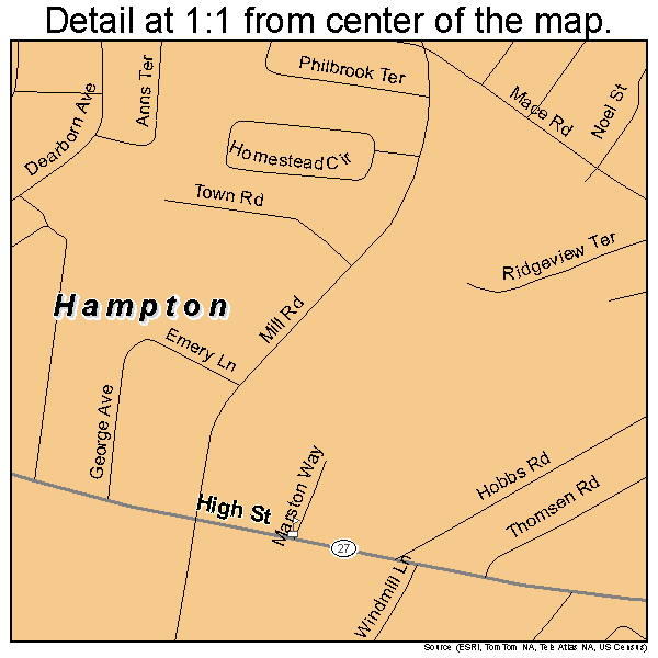 Hampton, New Hampshire road map detail