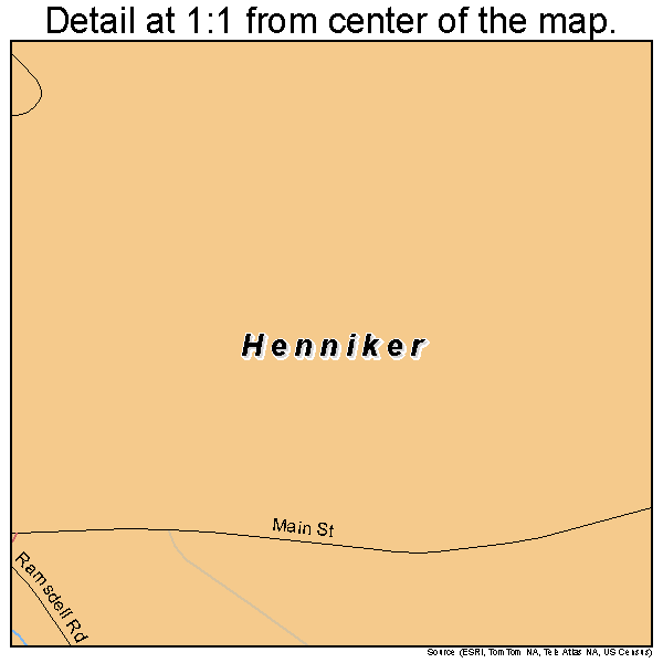 Henniker, New Hampshire road map detail