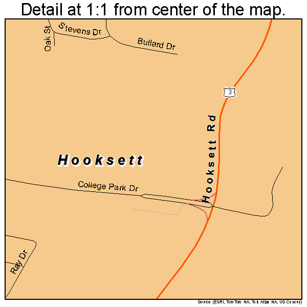 Hooksett, New Hampshire road map detail