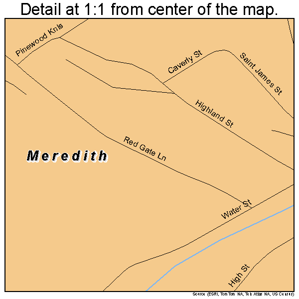 Meredith, New Hampshire road map detail