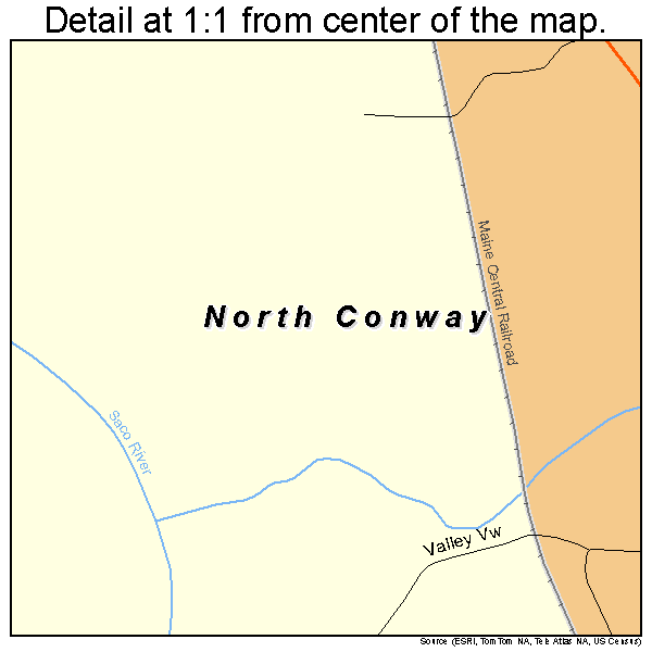 North Conway, New Hampshire road map detail