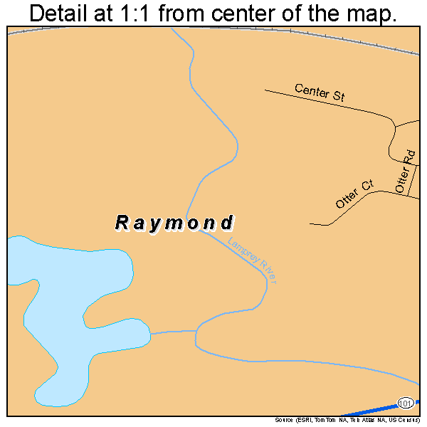Raymond, New Hampshire road map detail