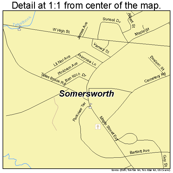 Somersworth, New Hampshire road map detail