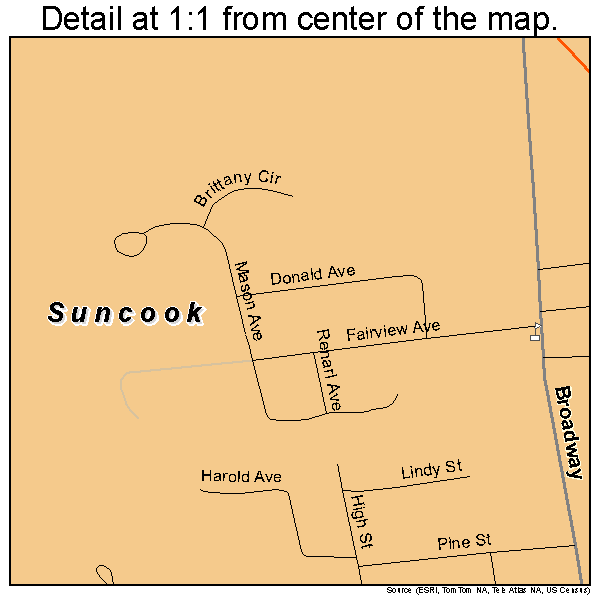 Suncook, New Hampshire road map detail