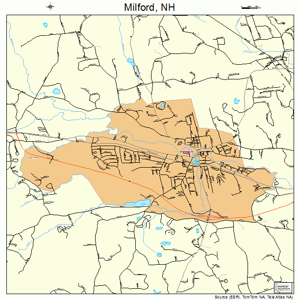 Milford, NH street map