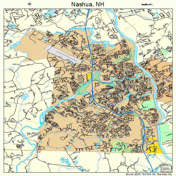 Map of Nashua New Hampshire c1875 24x36 