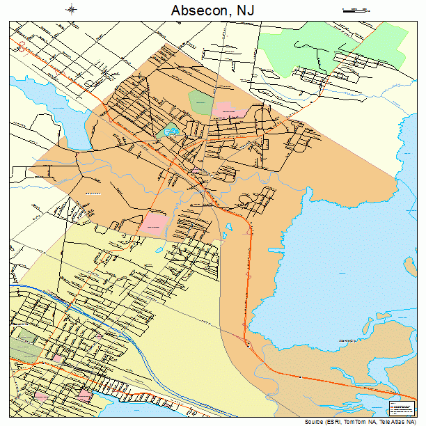 Absecon, NJ street map