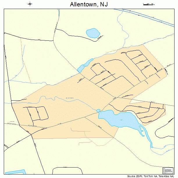 Allentown, NJ street map