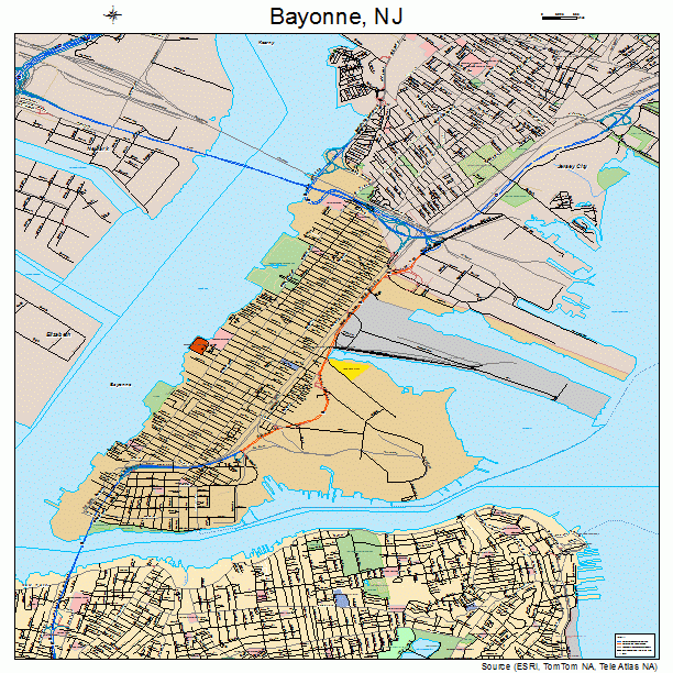 Bayonne, NJ street map