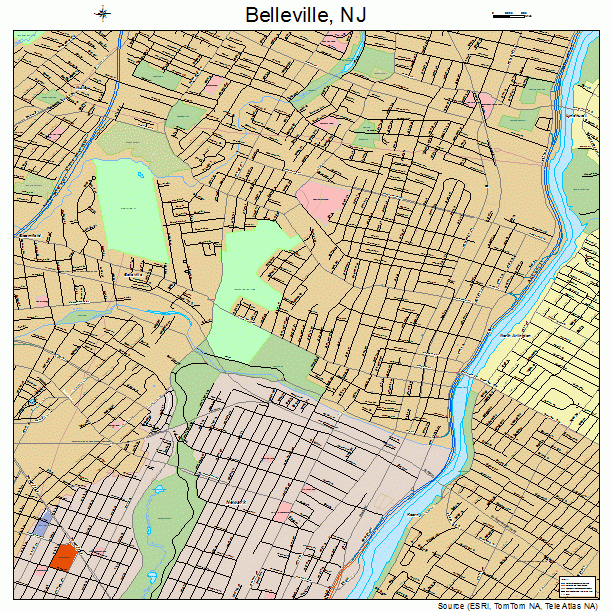 Belleville, NJ street map