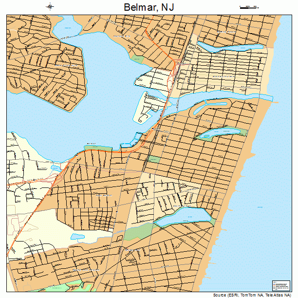 Belmar, NJ street map