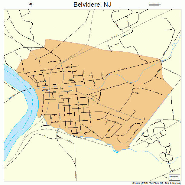 Belvidere, NJ street map
