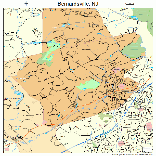 Bernardsville, NJ street map