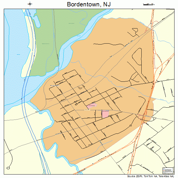 Bordentown, NJ street map