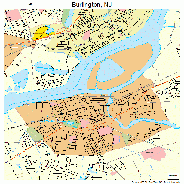 Burlington, NJ street map