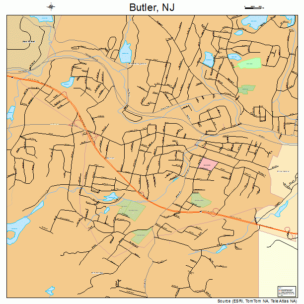 Butler, NJ street map