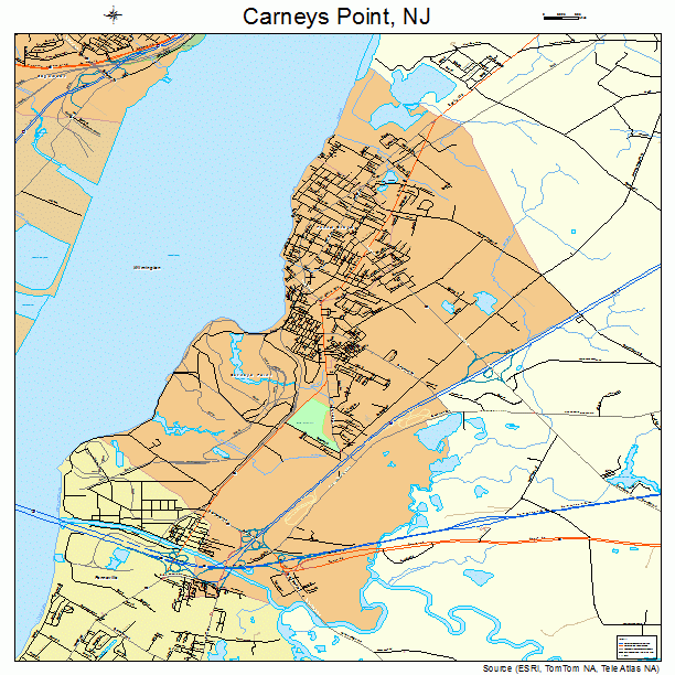 Carneys Point, NJ street map