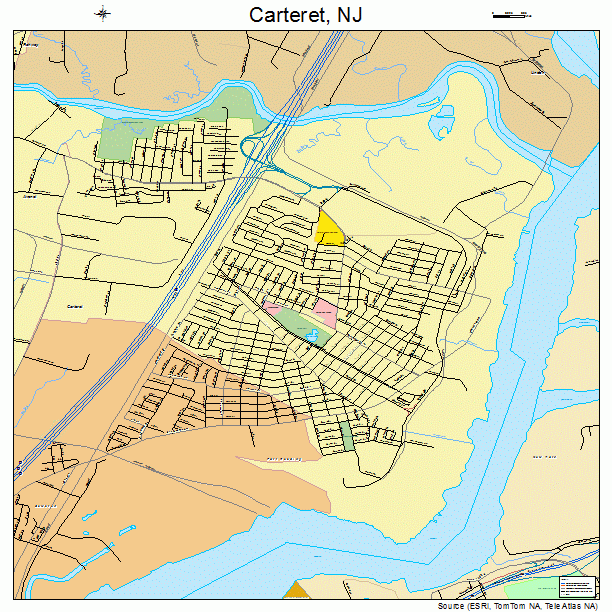 Carteret, NJ street map