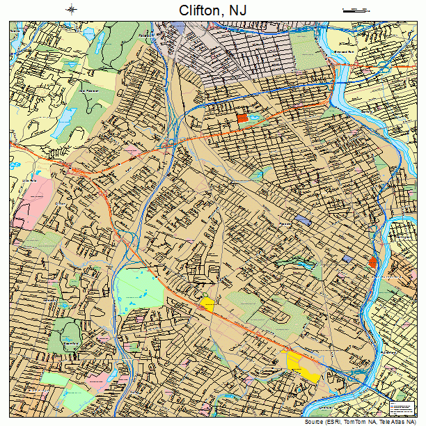 Clifton, NJ street map