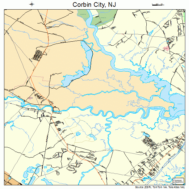 Corbin City, NJ street map