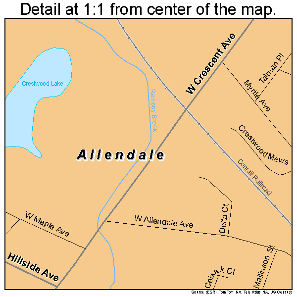 Allendale, New Jersey road map detail