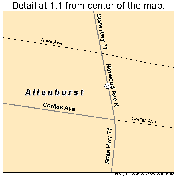 Allenhurst, New Jersey road map detail
