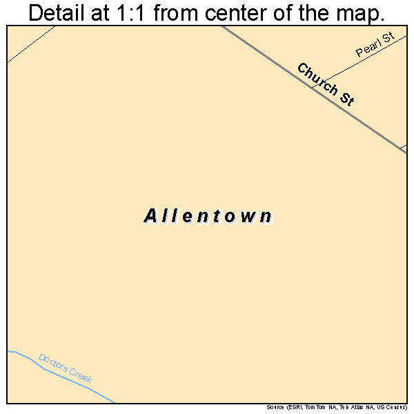Allentown, New Jersey road map detail