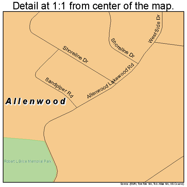 Allenwood, New Jersey road map detail