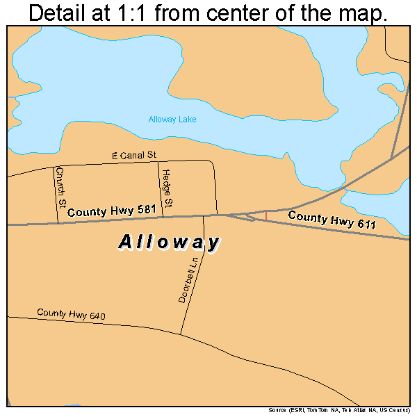 Alloway, New Jersey road map detail