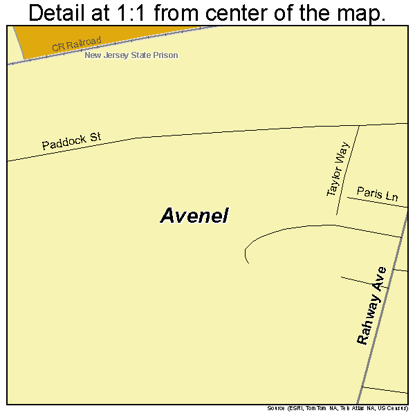 Avenel, New Jersey road map detail