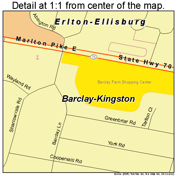 Barclay-Kingston, New Jersey road map detail