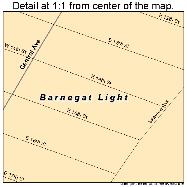 Barnegat Light, New Jersey road map detail