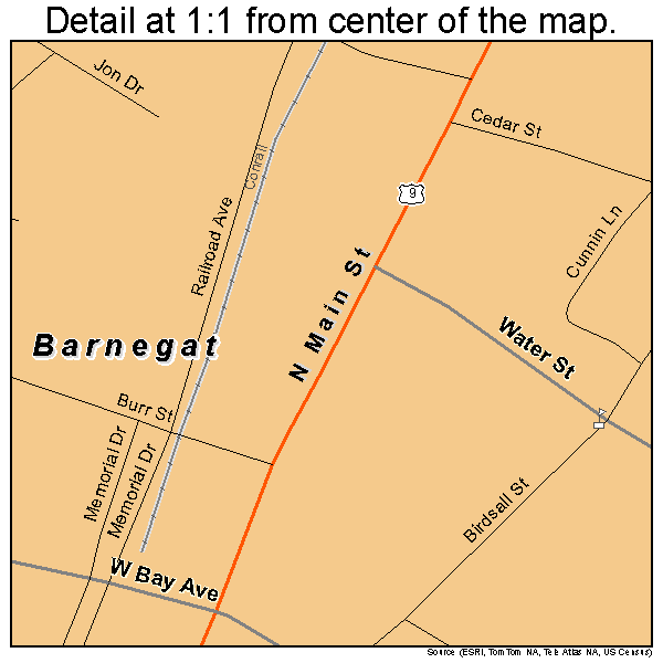 Barnegat, New Jersey road map detail