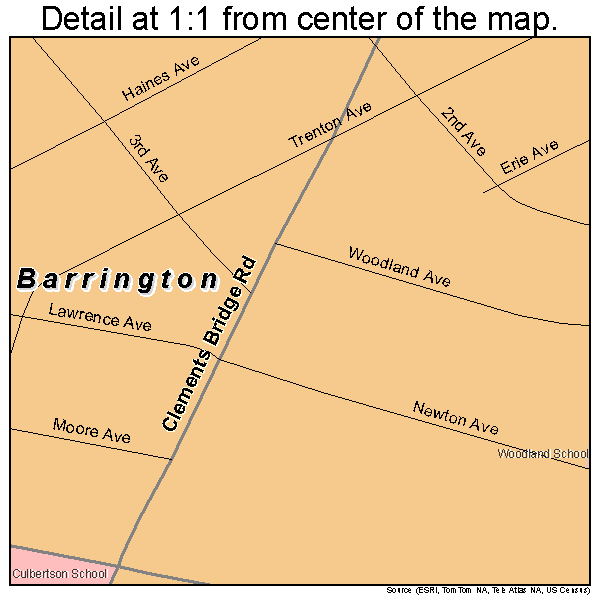 Barrington, New Jersey road map detail
