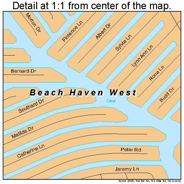 Beach Haven West, New Jersey road map detail