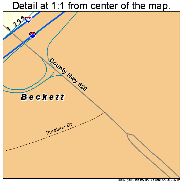 Beckett, New Jersey road map detail