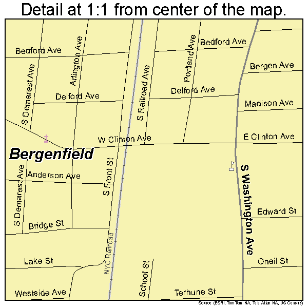 Bergenfield, New Jersey road map detail