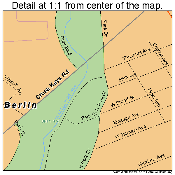 Berlin, New Jersey road map detail