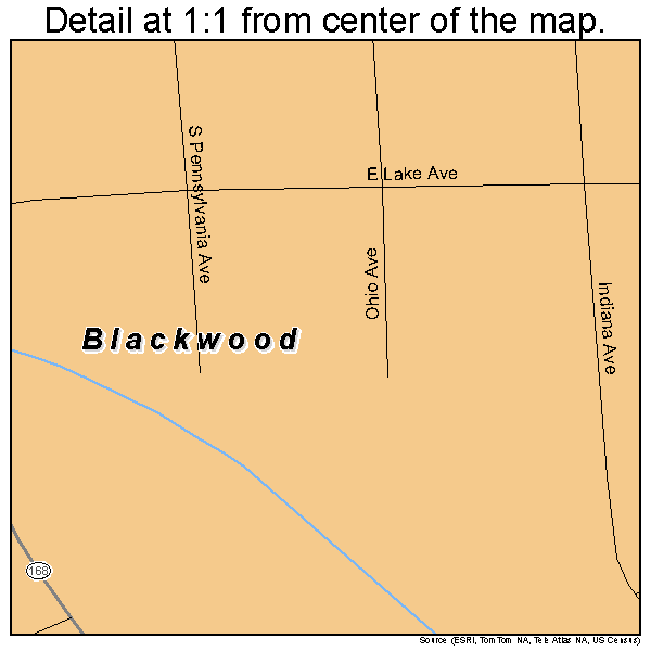 Blackwood, New Jersey road map detail