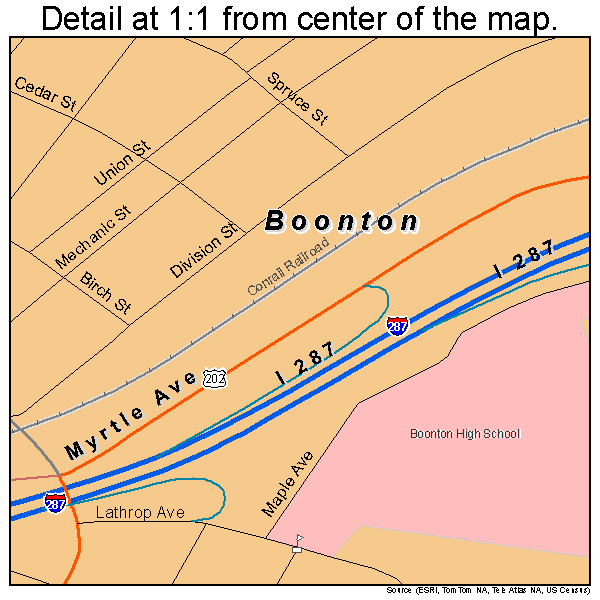 Boonton, New Jersey road map detail
