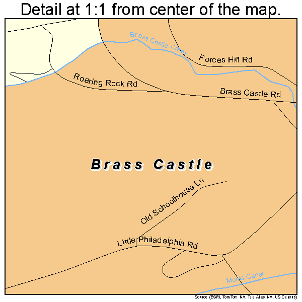 Brass Castle, New Jersey road map detail