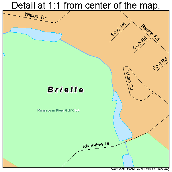 Brielle, New Jersey road map detail