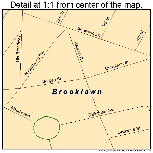 Brooklawn, New Jersey road map detail