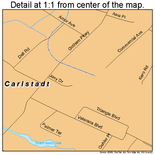 Carlstadt, New Jersey road map detail