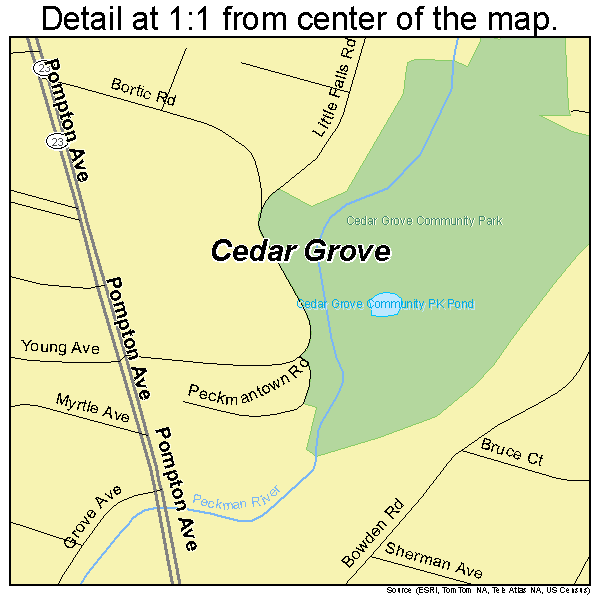 Cedar Grove, New Jersey road map detail