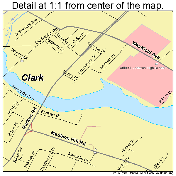 Clark, New Jersey road map detail