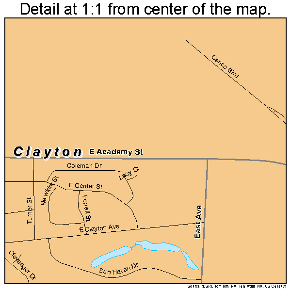 Clayton, New Jersey road map detail