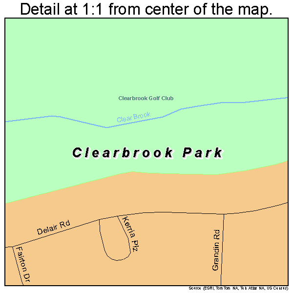 Clearbrook Park, New Jersey road map detail