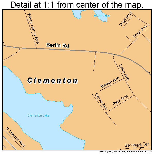 Clementon, New Jersey road map detail